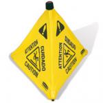 View: 9S01 Pop-Up Safety Cone, 30" (76.2 cm) with Multi-Lingual "Caution" Imprint and Wet Floor Symbol 
